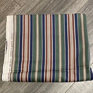 Striped Home Decor Fabric in Green, Blue, and Red Stripes 1 YD
